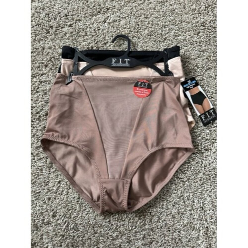 F.I.T womens light control high wasited briet size small Solid 3pk